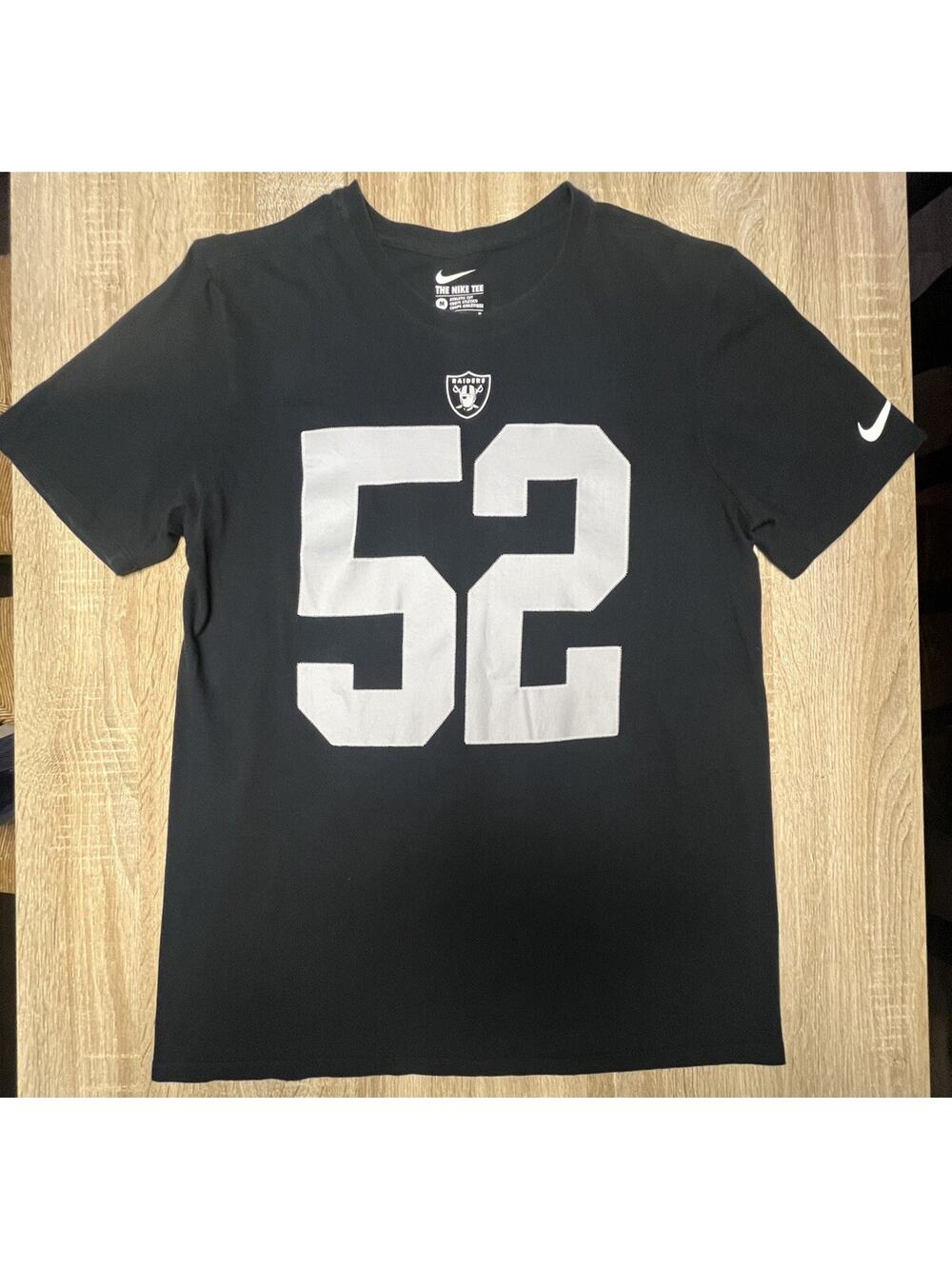 Oakland Raiders Men T-Shirt Small Black Khalil Mack 52 Nike Short Sleeve Tee